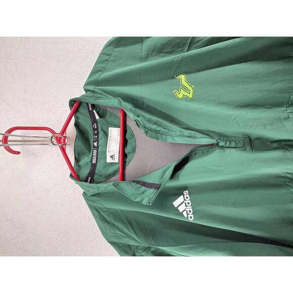 Adidas USF South Florida Bulls Coaches Sideline 1/4 Zip 2XL Green Vented - Picture 3 of 6